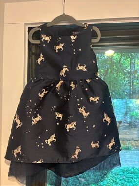 Trixxi  Girl Navy Unicorn Dress